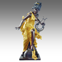 Grande Figure Statue Fée Décoration Bronze Sculpture Tpls-050